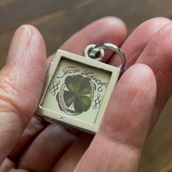 LUCKY GIRL FOR LUCK Pick Up Sticks Charm Pendant Four Leaf Clover Irish - Picture 4 of 11